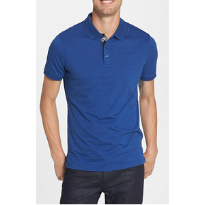 'Hauxton' Modern Fit Jersey Polo - Bright Navy